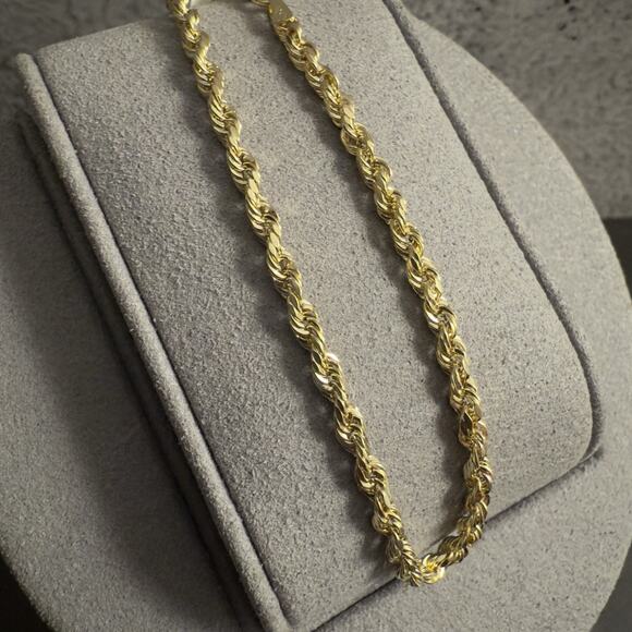 10k Yellow Gold Diamond Cut Rope Bracelet 7 inch, 2.8mm, BSI-ITALY~NEW - Picture 2 of 8